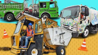 Trucks that Clean Handyman Hal Trucks for Kids [upl. by Ardnama]