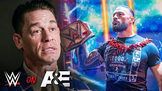 John Cena “Reigns is the greatest of all time” Roman Reigns AampE Biography Legends sneak peek [upl. by Enaled]