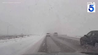 Near whiteout conditions on Vegas to LA freeway [upl. by Ennahtur]