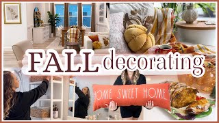 DECORATING FOR AUTUMN  fall decor ideas cozy seasonal touches  pumpkin pullapart bread recipe [upl. by Culver666]