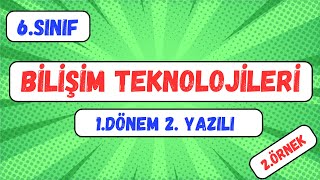 6 Sınıf Bilişim Teknolojileri 1 Dönem 2 Ortak Yazılı Açık Uçlu Sorular 2 Örnek Yazılı [upl. by Htiekal]