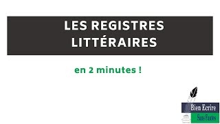 Les registres littéraires [upl. by Einneg]