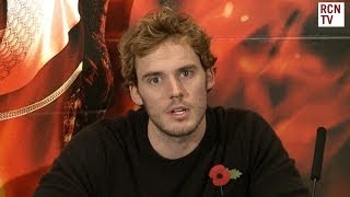 Sam Claflin Interview  Finnick Odair  Hunger Games Catching Fire Premiere [upl. by Westfall295]