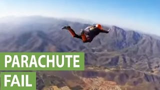 Skydiver forced to cut off parachute after scary malfunction [upl. by Meletius]