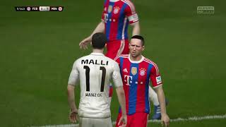 Robert Lewandowski scores for FC Bayern against Mainz 05  FIFA 15 Career Mode Bundesliga [upl. by Ricki]