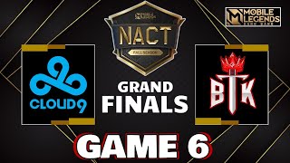 CLOUD 9 vs BTK  Game 6  NACT Fall Season 2024  GRAND FINALS [upl. by Zilef683]