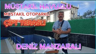 DİDİM DE SATILIK VİLLA 8750000 MÜSTAKİL HAVUZLU OTOPARKLI DENİZ MANZARALI ÇİFT TERASLI BARBEKÜ [upl. by Adnerol810]