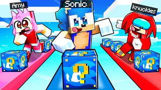 Teniendo Una Carrera de LUCKY BLOCKS de SONIC en Minecraft [upl. by Ordnagela]