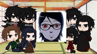 Uchiha clan react to SaradaBoruSaraanimereactboruto2 [upl. by Nalat565]