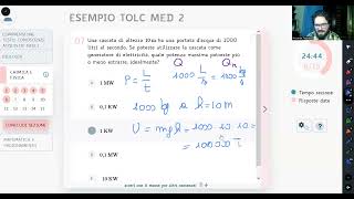 CISIA  Esempio TOLC MED 2 N 29  FISICA  Una cascata di altezza 10 m ha una portata dacqua di … [upl. by Ile]
