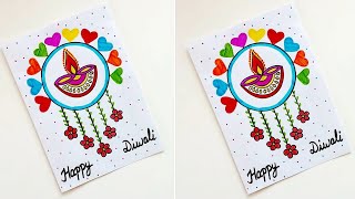 😍 cute 😍 Happy Diwali Card making for competition  DIY How to make handmade Diwali greeting Card [upl. by Tatiania]