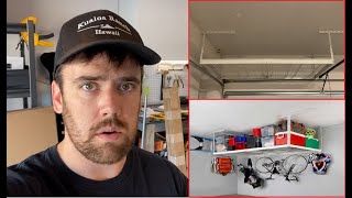 Overhead Garage Storage Racks Installation  SafeRacks [upl. by Eibba]