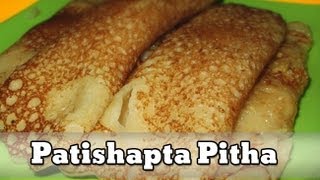 Patishapta Pitha Recipe Bengali Pan Cake with Coconut Filling  Traditional Patishapta Recipe [upl. by Hplar]