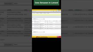 Select Records between 2 dates in Laravel laravel shorts [upl. by Etnohs]