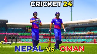 NEPAL VS OMAN  ODI PRACTICE MATCH 2024  NEP VS OMN LIVE MATCH  CRICKET 24 CRICKET24 [upl. by Imhsar]