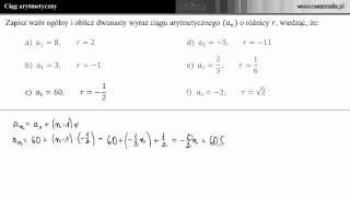 Ciąg arytmetyczny  Zapisz wzór ogólny c [upl. by Afrika]
