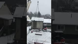 Removing Shed from the yard using a crane [upl. by Akilat]