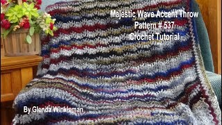 Majestic Wave Accent Throw made using Isaac Mizrahi yarn Crochet Tutorial [upl. by Pettit45]