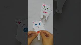 Cute Cat Fun Diy Paper Toy For Catcartooncraftpapercraft diy kidstoys shortvideo slimevideo [upl. by Sucramrej]