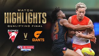 Sydney Swans v GWS Giants Highlights  Qualifying Final 2024  AFL [upl. by Jorgensen]