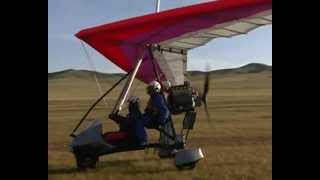 Microlight flying in Mongolia quotFlightquot center in Tsonjinboldog [upl. by Rodrich]