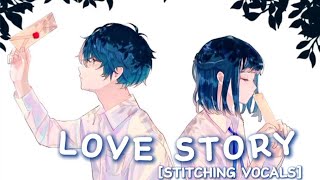 NightcoreLove Story Lyrics Switching Vocals [upl. by Dde]