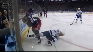 Mikhail Sergachev leave on stretcher after SCARY injury in first game back lightning rangers [upl. by Barren]