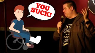 BEST Heckler Video Ever  Handicapped Heckler in Wheelchair Owned [upl. by Kolnick491]