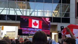 Winnipeg Jets vs Vegas Golden Knights Game 2 WCF Whiteout Street Party Canadian National Anthem [upl. by Losiram103]