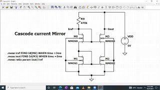 Cascode current mirror MOSFET based Simulation in LTspice [upl. by Sloan222]