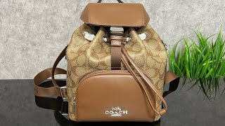 Распаковка COACH Pace Backpack In Signature Canvassilverkhakisaddle [upl. by Nosyk]