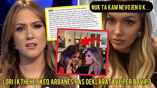 Lori i kthehet keq Arbanës pas deklaratave të saj për BBVIP3  Big Brother Albania Vip 3 [upl. by Coleen573]