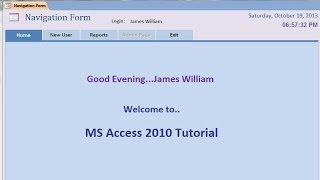 Function Greeting User on Open  MS Access 2010 [upl. by Cirre50]