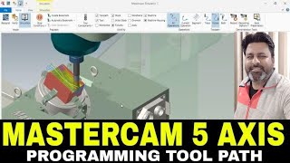 MASTERCAM 5 AXIS PROGRAMMING ROUGHING MULTI AXIS TOOLPATH MASTERCAM 5 AXIS [upl. by Nosahc]