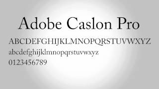 Adobe Caslon Pro Font [upl. by Laveen591]