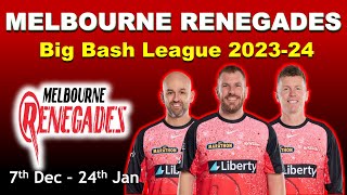 Melbourne Renegades squad for BBL 202324  big bash league 2023 all team squad [upl. by Lebbie]