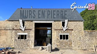 ON TERMINE LES MURS en pierre  EP28  grange rénovation [upl. by Bonnibelle791]