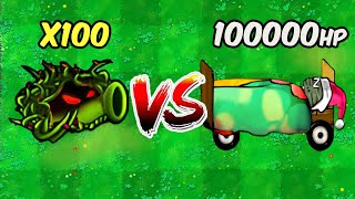 PVZ Hybrid Challenge  100 Random Plants Vs 100 BedCar Zombies Who Will Win [upl. by Elvyn]