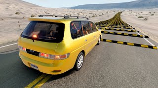 CARS VS 100 TRIANGULAR SPEED BUMPS 52  BEAMNG DRIVE  PRONEXA BEAMNG [upl. by Teiv]