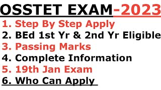 OSSTET EXAM 2023 I OSSTET SYLLABUS I OSSTET PASS MARKS I OSSTET STEP BY STEP APPLY BY LAXMIDHAR SIR [upl. by Humph]