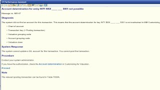 SAP Error  SAP Ticket  Account determination for Entry BSX3001 Not possible Error Code M8147 [upl. by Ymeon]