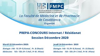 PREPACONCOURS Internat  Résidanat Session Décembre 2020  24122020 [upl. by Irehs]