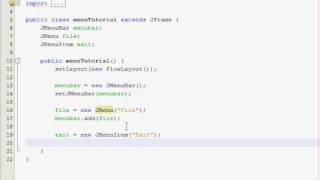 Java GUI Tutorial 8  Menus [upl. by Thora505]
