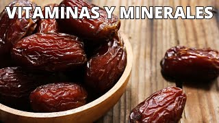 ¿Cuáles son las VITAMINAS y MINERALES de los Dátiles Beneficios y tipos de DÁTILES [upl. by Swor173]