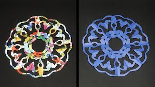 DIY How to Make  Easy Paper Cutting Flower  Beautiful Papercraft Window Decoration 791 [upl. by Ingeborg9]