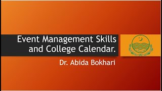 Event Management Skills and College Calendar [upl. by Einavoj]