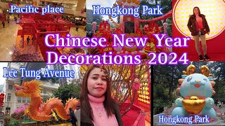 CHINESE NEW YEAR DECORATIONS 2024 PACIFIC PLACEHK PARK LEE TUNG AVE [upl. by Athal]