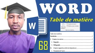 WORD PARTIE 68 Comment insérer une table de matière dans un document microsoftword [upl. by Uhayile548]