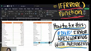 BONUS Using AVERAGEIFSFix DIV0 Error w IFERROR  Management Information Systems 33136370 [upl. by Johen30]