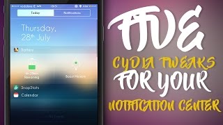 FIVE BEST CYDIA TWEAKS FOR YOUR NOTIFICATION CENTER  iOS 9  933 Jailbreak Cydia Tweak [upl. by Aitnic92]